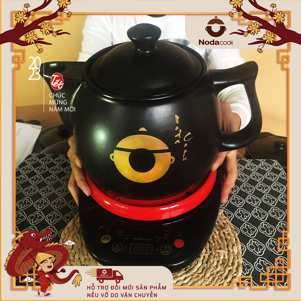 Nồi sắc thuốc bắc bằng điện tự động NodaCook 4 lít không chứa mâm nhiệt kim loại bên trong ấm