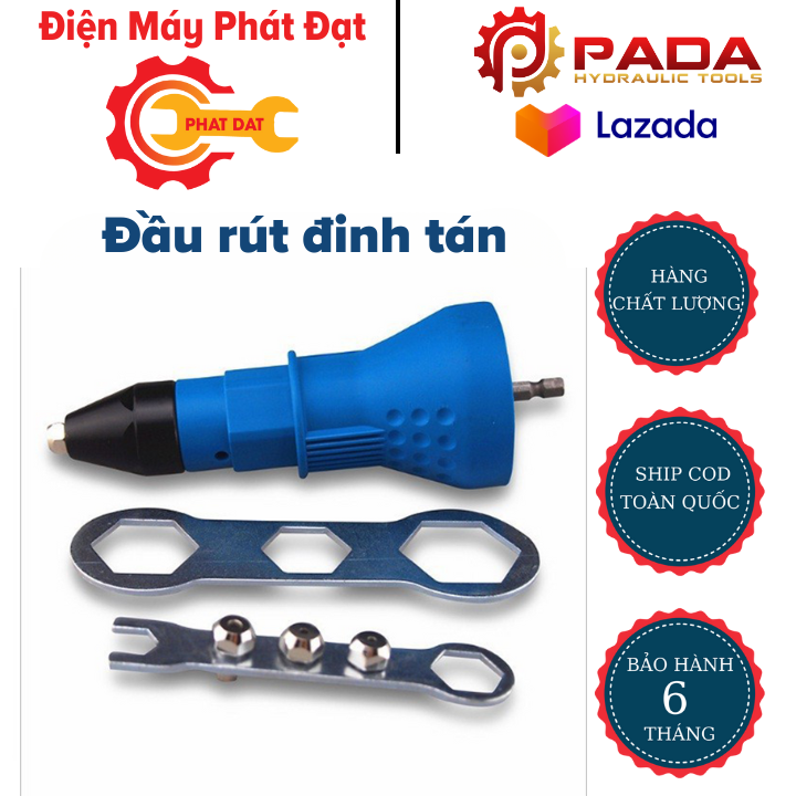 Đầu rút đinh tán gắn máy khoan- Đầu rút đinh rive tiện dụng