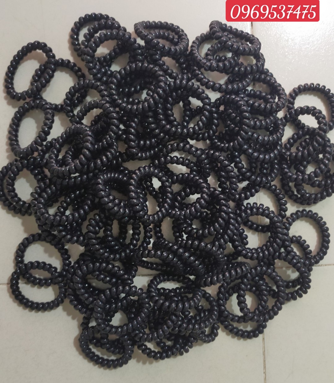 Sỉ 100 dây cột tóc lò xo màu đen loại to đơn giản siêu dễ thương