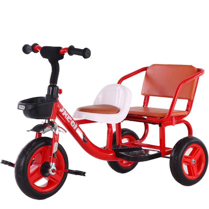 Xe đạp xích lô 3 bánh 2 ghế ngồi bọc da cao cấpncho bé