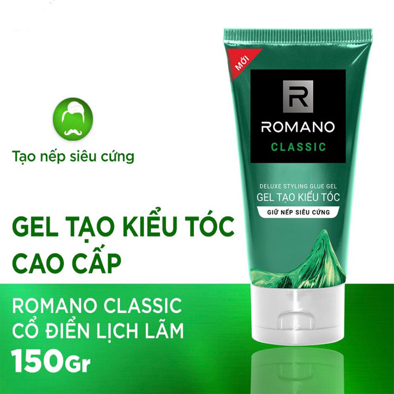 Gel vuốt tóc Romano Classic giữ nếp  siêu cứng  tóc 150g-Mẫu mới