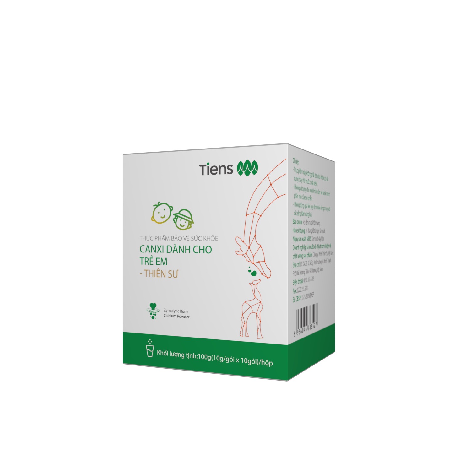 Canxi dành cho trẻ em Tiens Thiên Sư giúp bổ sung canxi hữu cơ cho bé hộp 10 gói