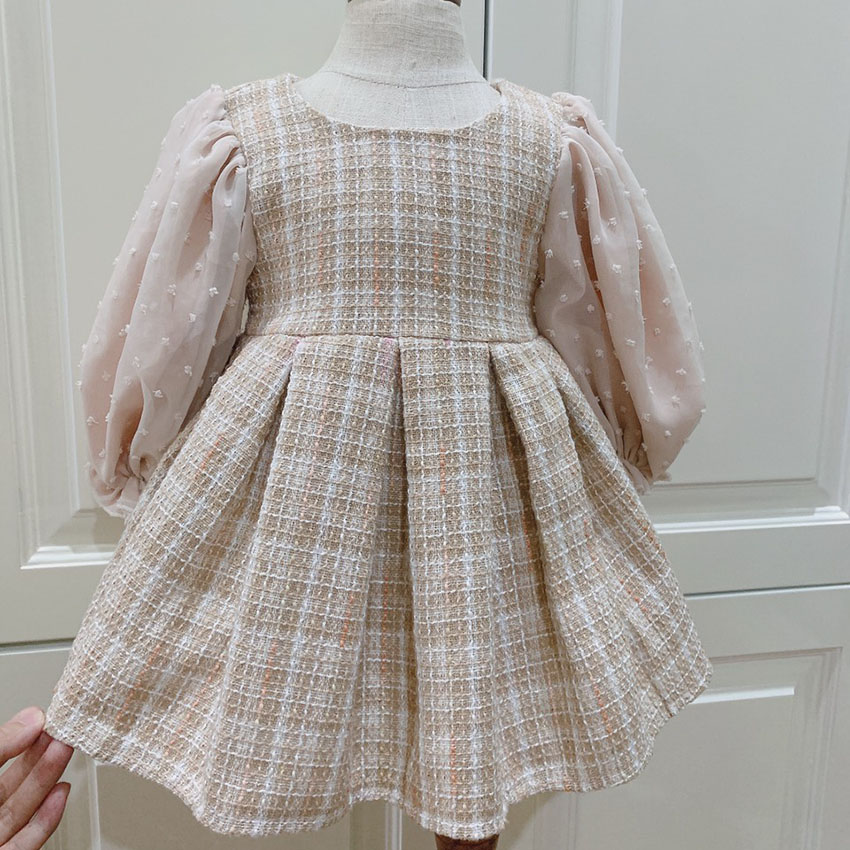 [HOT 2021] Đầm Công Chúa Cho Bé Gái vải dạ có lót thân trên. Váy bồng xòe tự nhiên phối tay voan phồng vải tơ voan lụa cao cấp | BATORY Store chuyên quần áo trẻ em