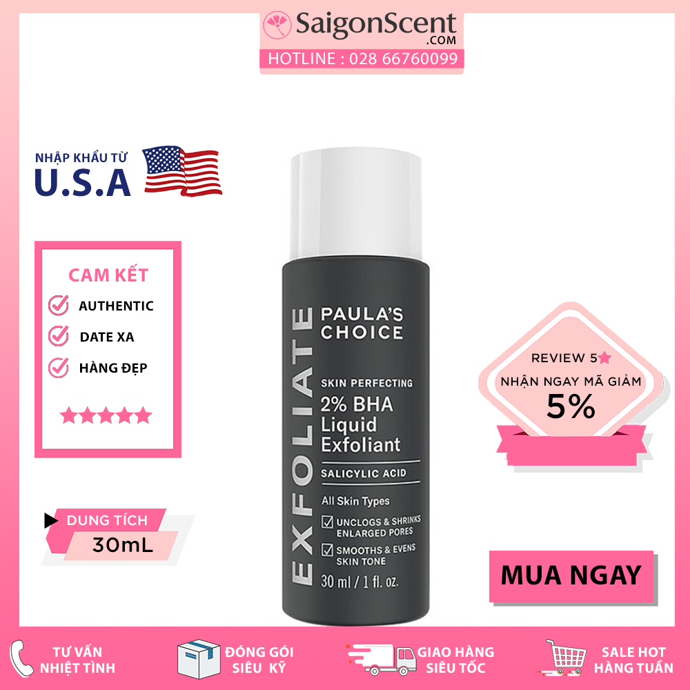 Dung dịch tẩy tế bào chết hóa học Paula's Choice Skin Perfect 2% BHA Liquid