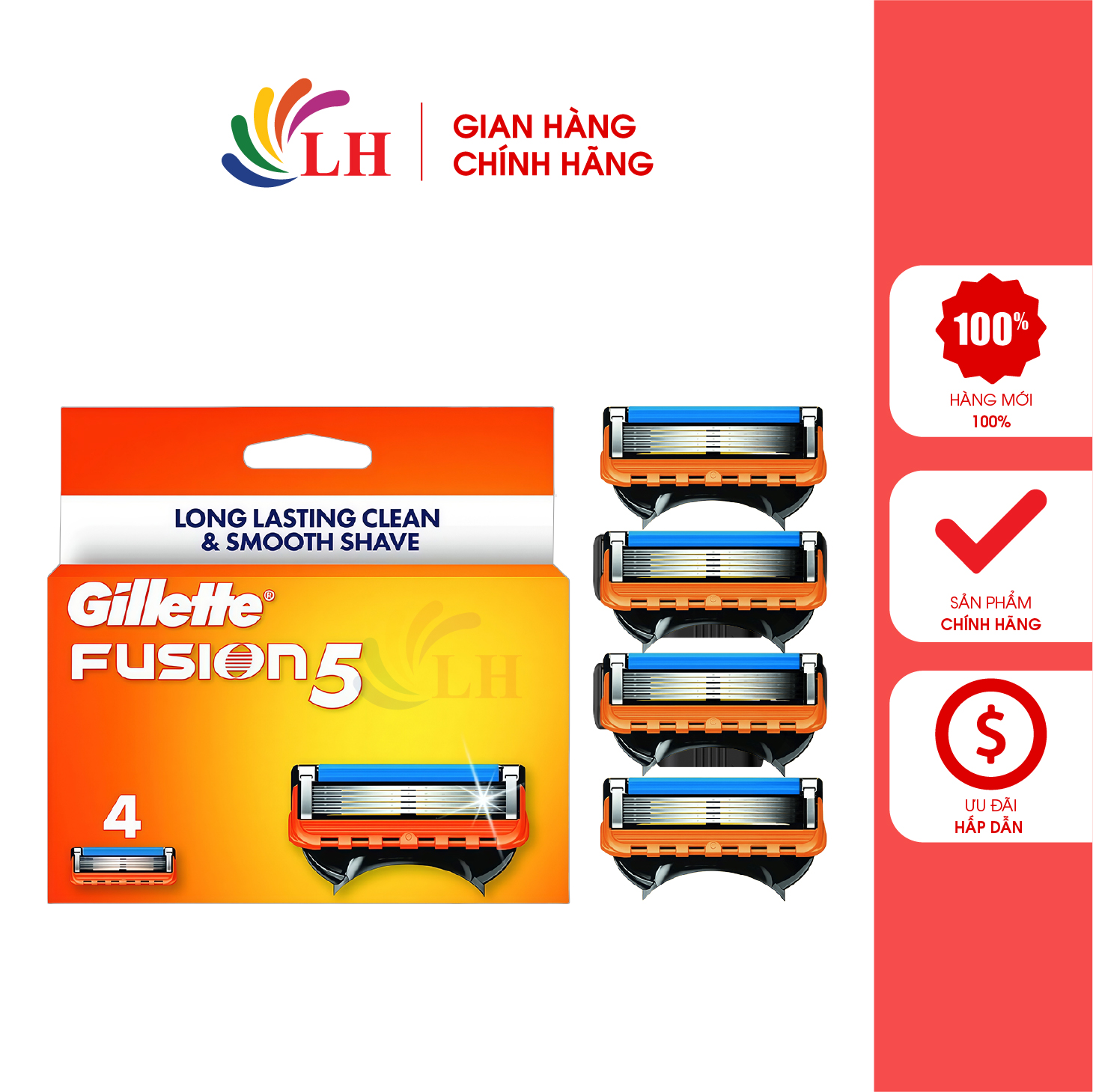 Lưỡi dao thay thế Gillette Fusion 5 (Set 4 cái) - Hàng chính hãng