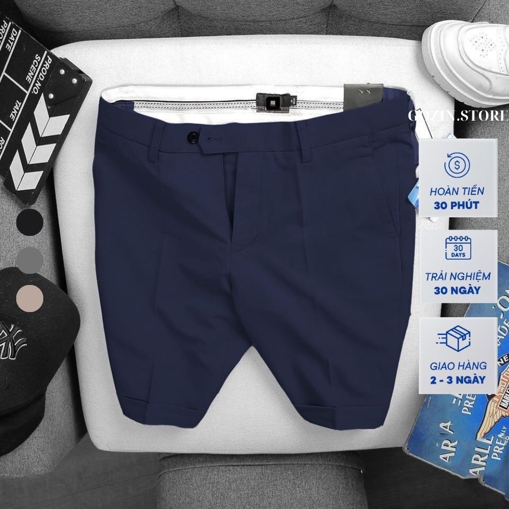 Quần short tây nam GOZIN.STORE chất vải co giãn thoáng mát quần nam bigsize