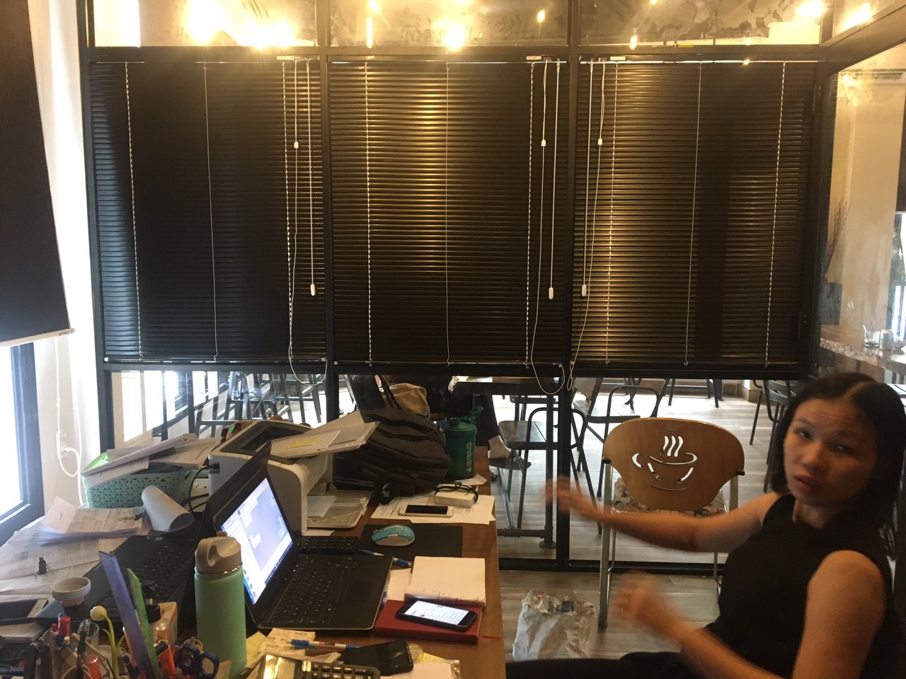 [HCM]Rèm sáo nhôm màu đen ST-35 ( nhận đặt theo số đo)