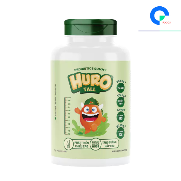 Kẹo dẻo Lợi khuẩn Huro Tall - Vitamin khoáng chất phát triển Chiều cao giàu