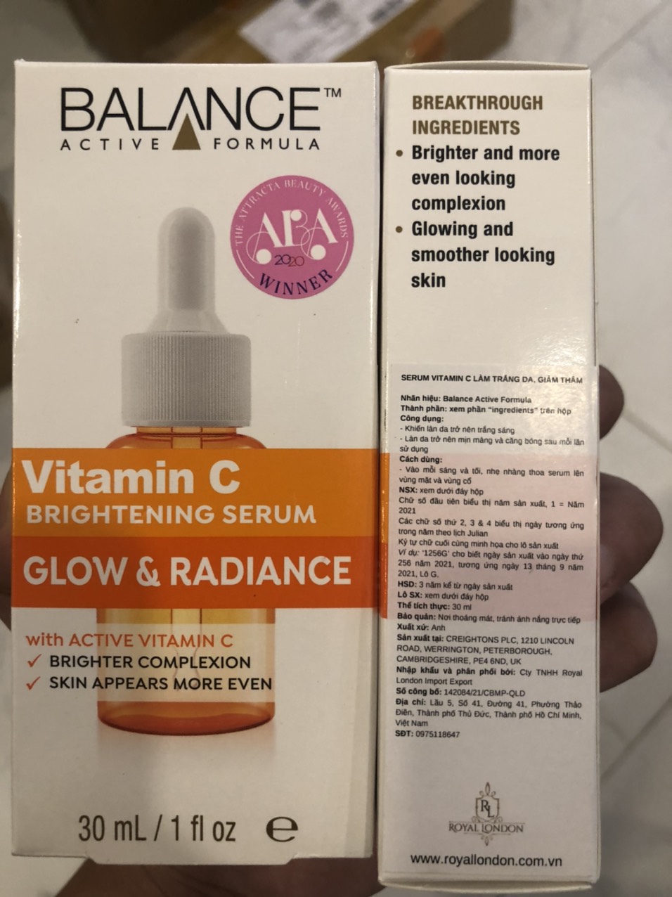 Tinh Chất Balance Active Formula Vitamin C Sáng Da 30ml Vitamin C Brightening Serum Glow & Radiance