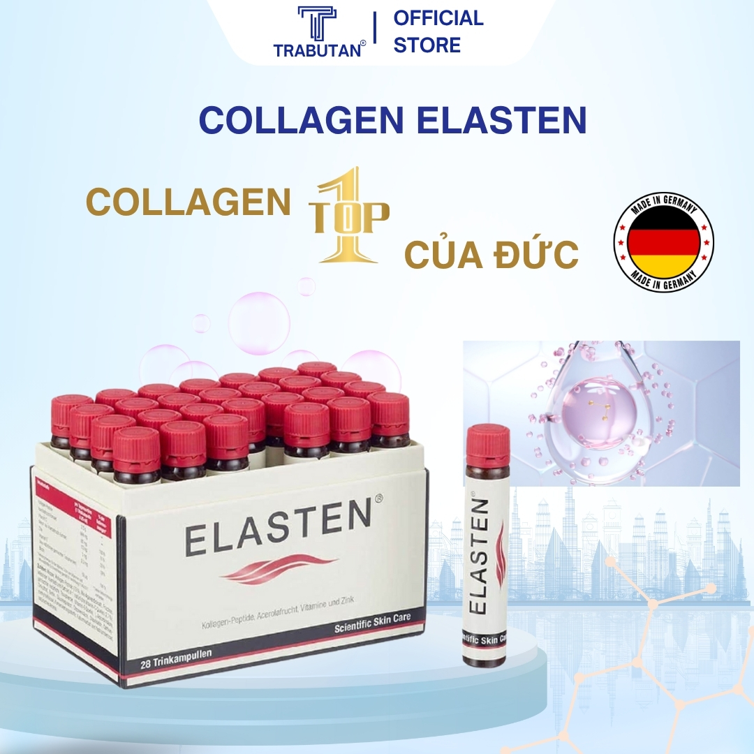 Bộ 7-28 Ống Collagen Elasten Giúp Da Căng Mịn, Sáng và Đều Màu Hơn, Tăng Cường Độ Đàn Hồi Cho Da Chống Lão Hóa, Tóc Chắc Khỏe - Collagen Số 1 Tại Đức