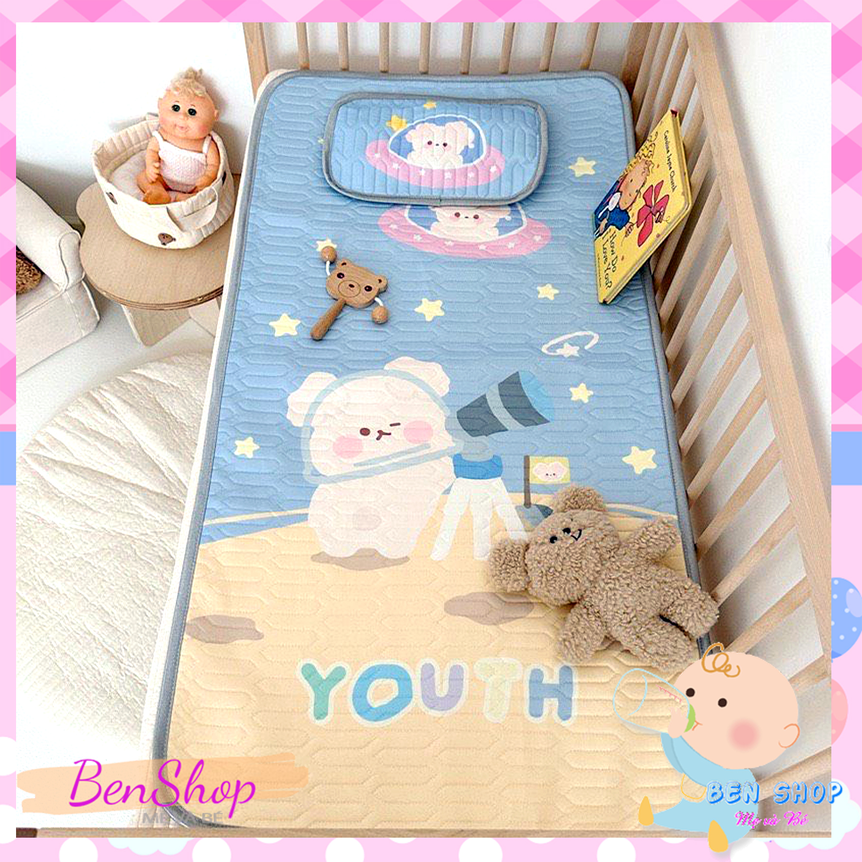 Chiếu Điều Hòa Tặng Kèm Gối Cho Bé