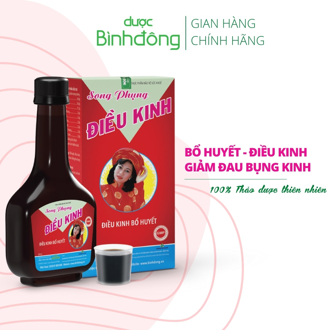 Song Phụng Điều Kinh Dược Bình Đông - Bổ huyết, Điều hòa kinh nguyệt, Giảm đau bụng kinh - chai 280ml