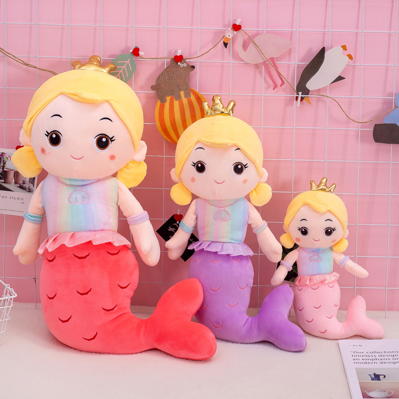 Gấu bông gối ôm nàng tiên cá đáng yêu vải nhung mịn co dã 4 chiều