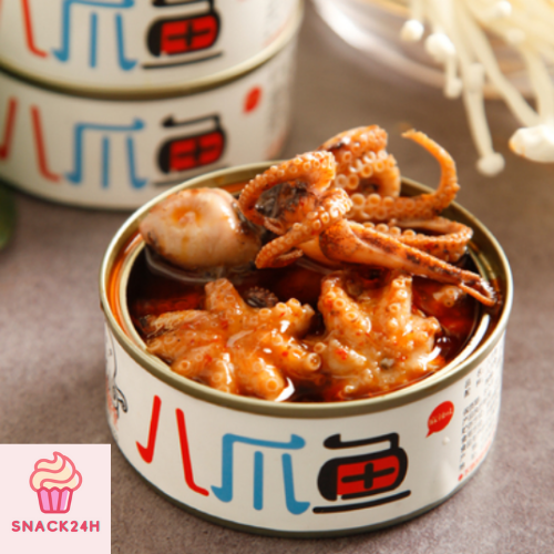 Bạch tuộc sốt cay hải sản đóng hộp 100g Snack24hour