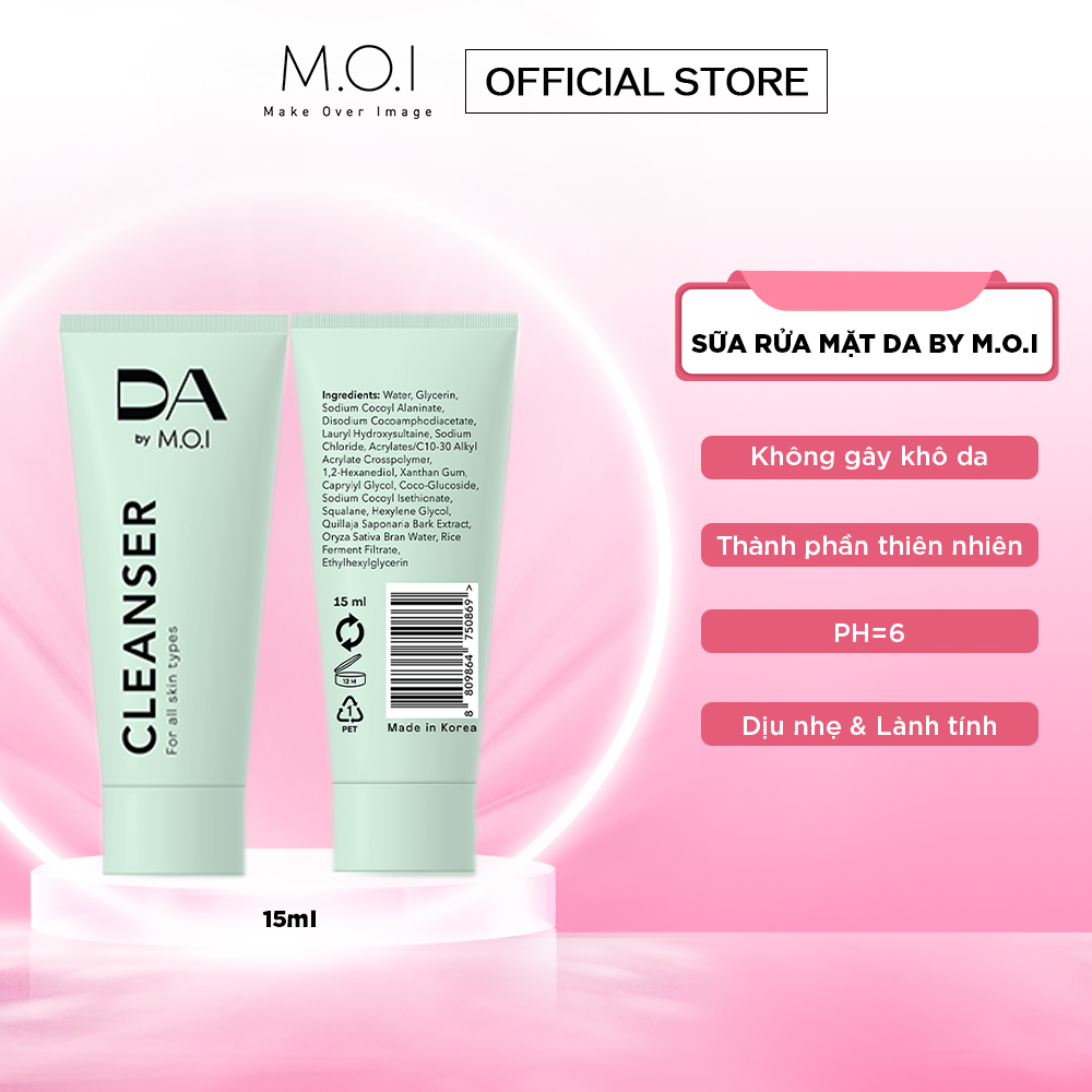 Sữa rửa mặt minisize da by moi 15ml