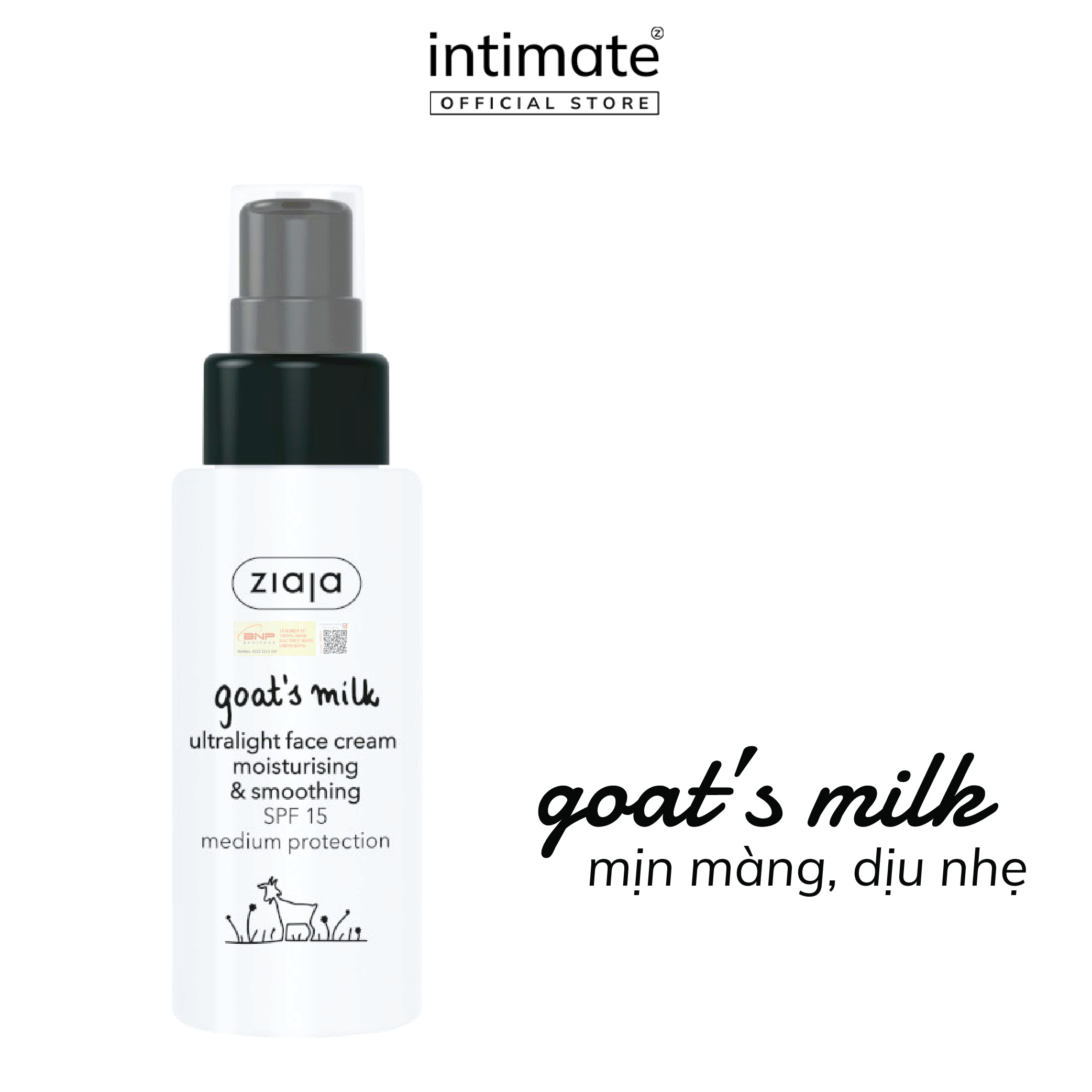 Kem dưỡng ẩm mềm mịn da sữa dê spf 15