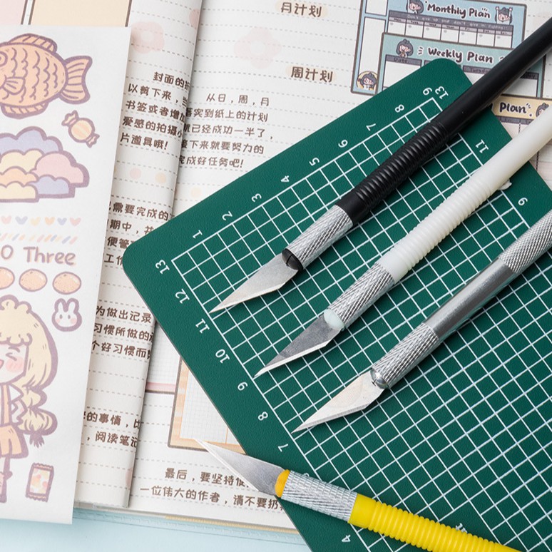 Dao cắt washi tape, dao rọc giấy, gọt mô hình chuyên dụng kèm 8 lưỡi dao
