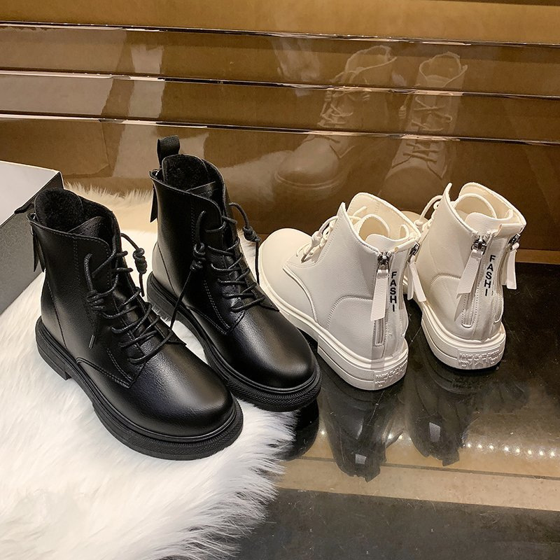 Bốt nữ cao cổ Jery store giày Boots da mềm lót nỉ thiết kế 2 khóa sau cao cấp boot mũi vuông boost lửng thời trang 2022