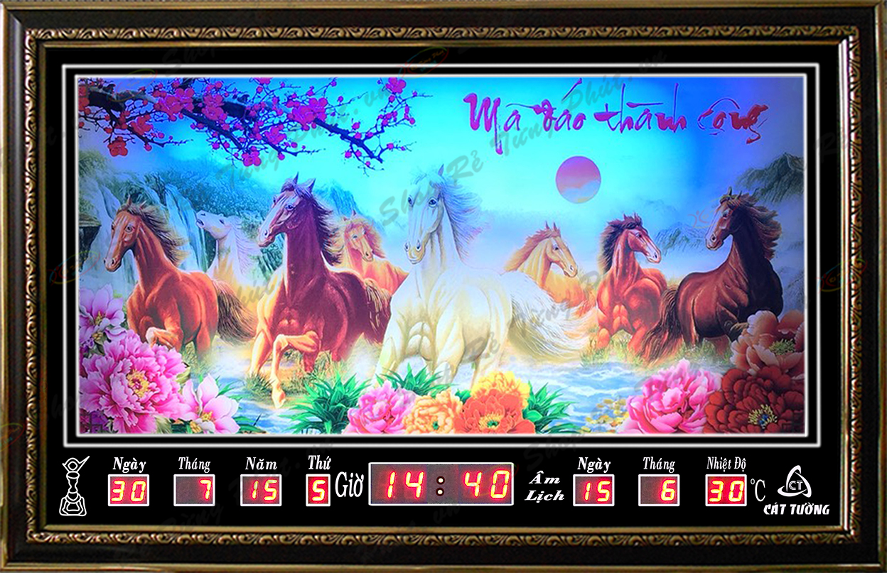 Đồng hồ Lịch Vạn Niên điện tử treo tường - Mã Đáo 68121 (KT 68x45x7cm)_Có 2 Loại (Không Remote đèn Và Có Remote đèn )