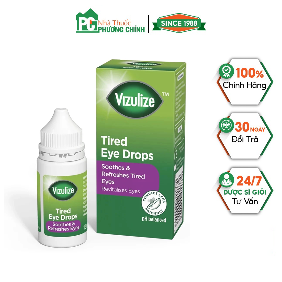 Dung dịch nhỏ mắt vizulize tired eye drops làm dịu và phục hồi đôi mắt mệt mỏi