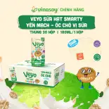 Thùng Veyo Sữa hạt SMARTY Yến mạch - Óc chó vị sữa (30 hộp x 180ml)