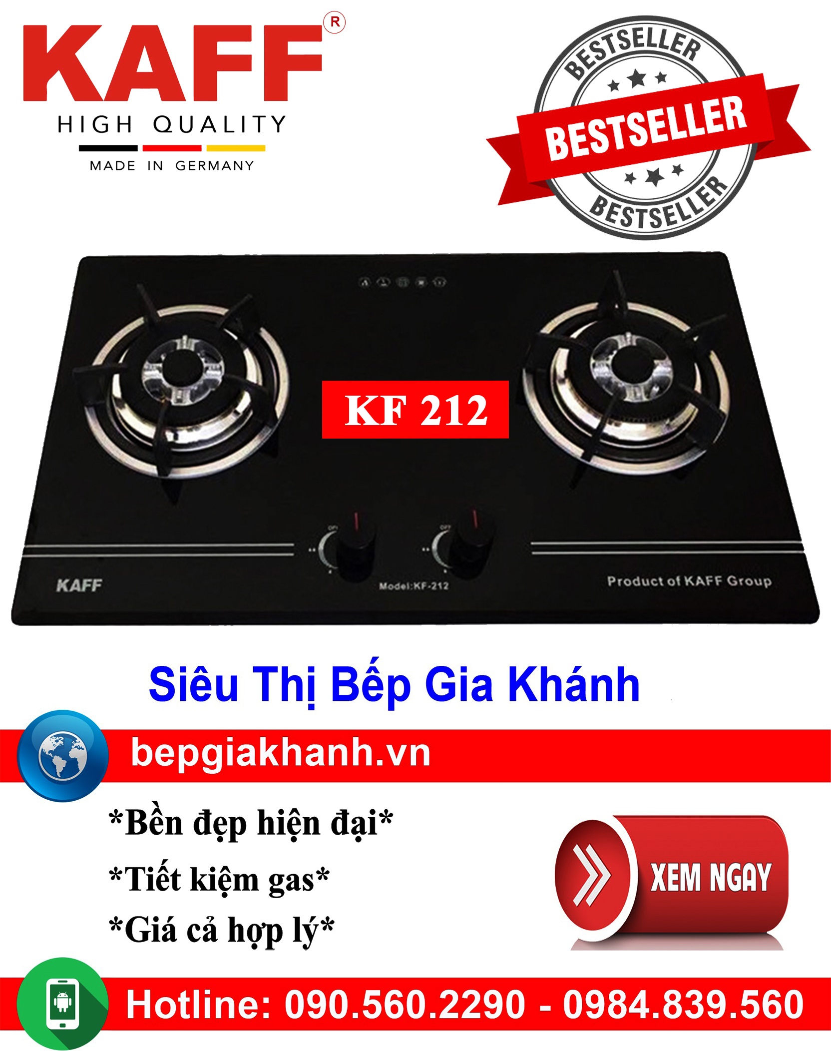 Bếp gas âm Kaff KF 212 bếp gas bếp gas đôi bếp gas đơn bếp gas âm bếp ga bếp ga đôi bếp ga đơn bếp ga âm bep ga bep gas