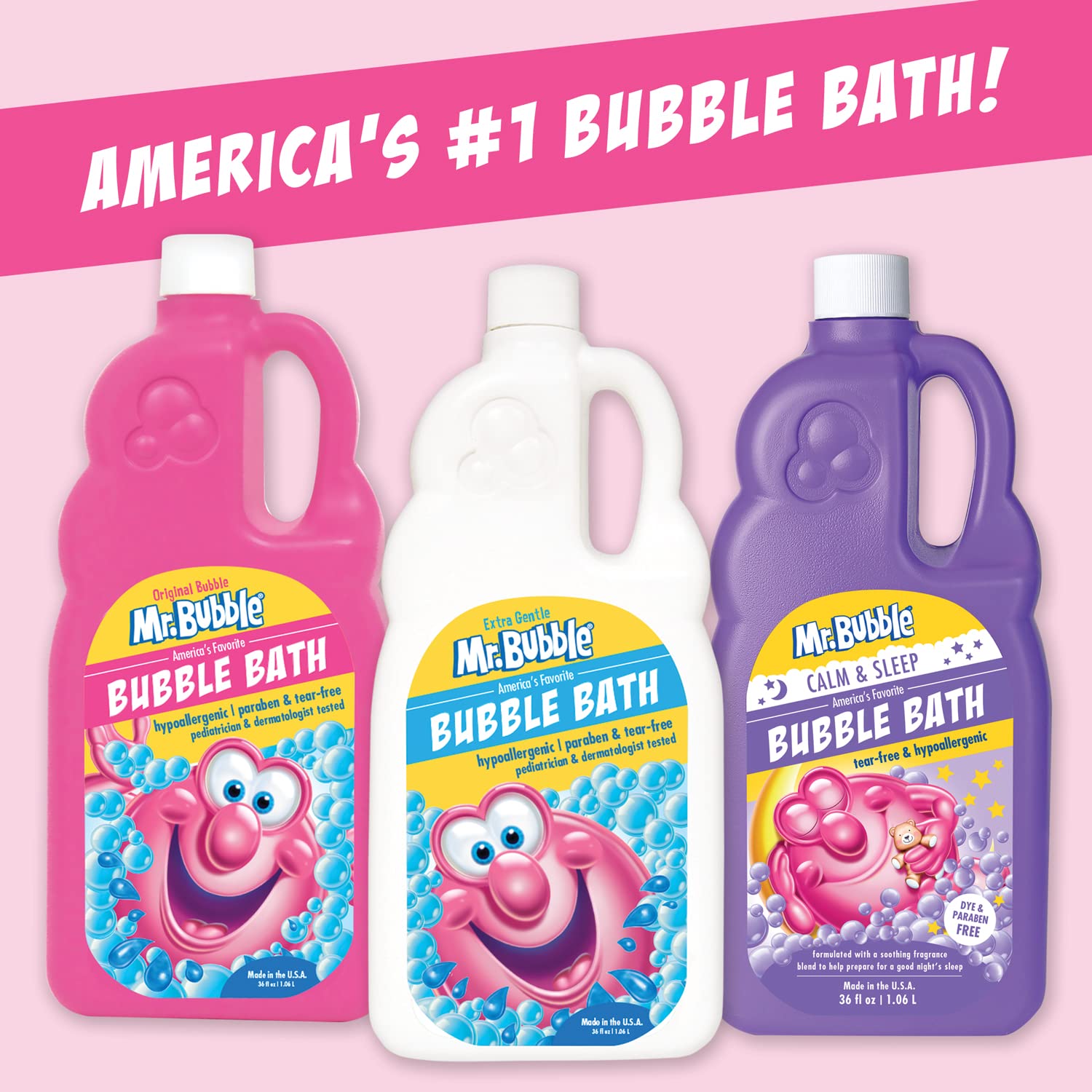 Sữa tắm tạo bọt Mr. Bubble Original Bubble Bath Hypoallergenic Tear Free Bubble Bath-Extra Bentle/ Calm & Sleep- 473ml và 1.06L