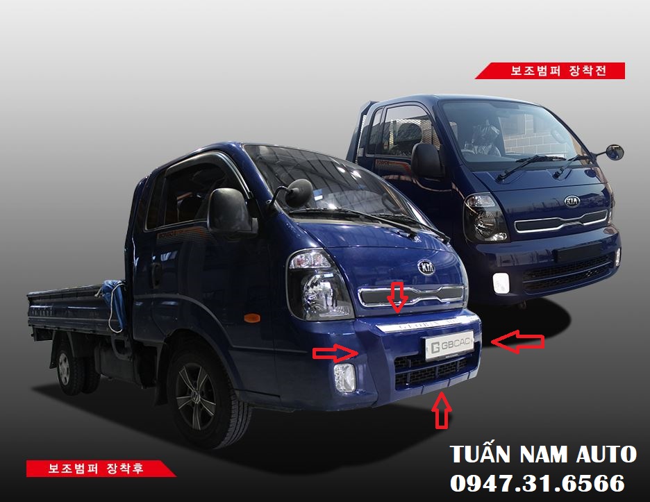 Cản trước, líp trước kia k200, k250, k150, bonggo 3