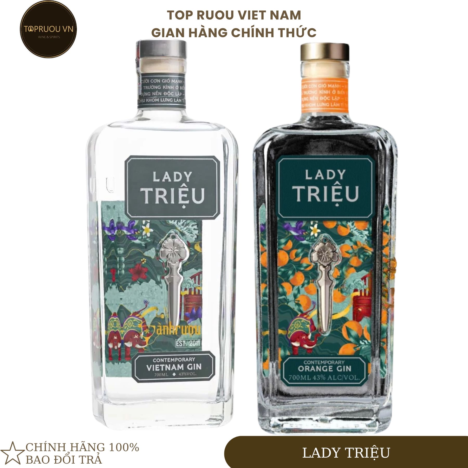 [Top Rượu VN] Rượu Gin Lady Triệu 700ml [Chính Hãng]