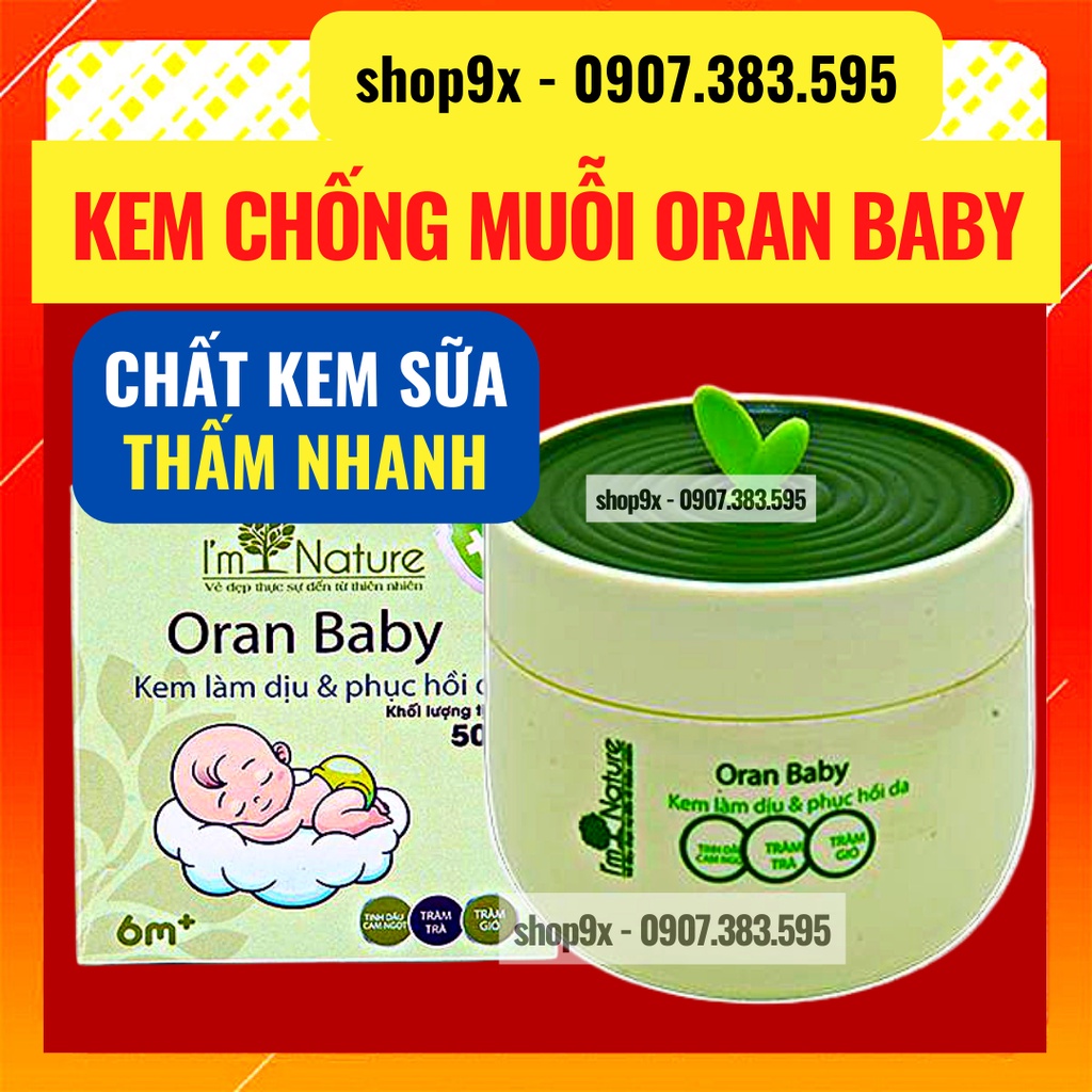 Kem chống muỗi đốt cho bé oran baby - kem bôi muỗi đốt giảm sưng ngứa da 50gr - im nature / shop9x