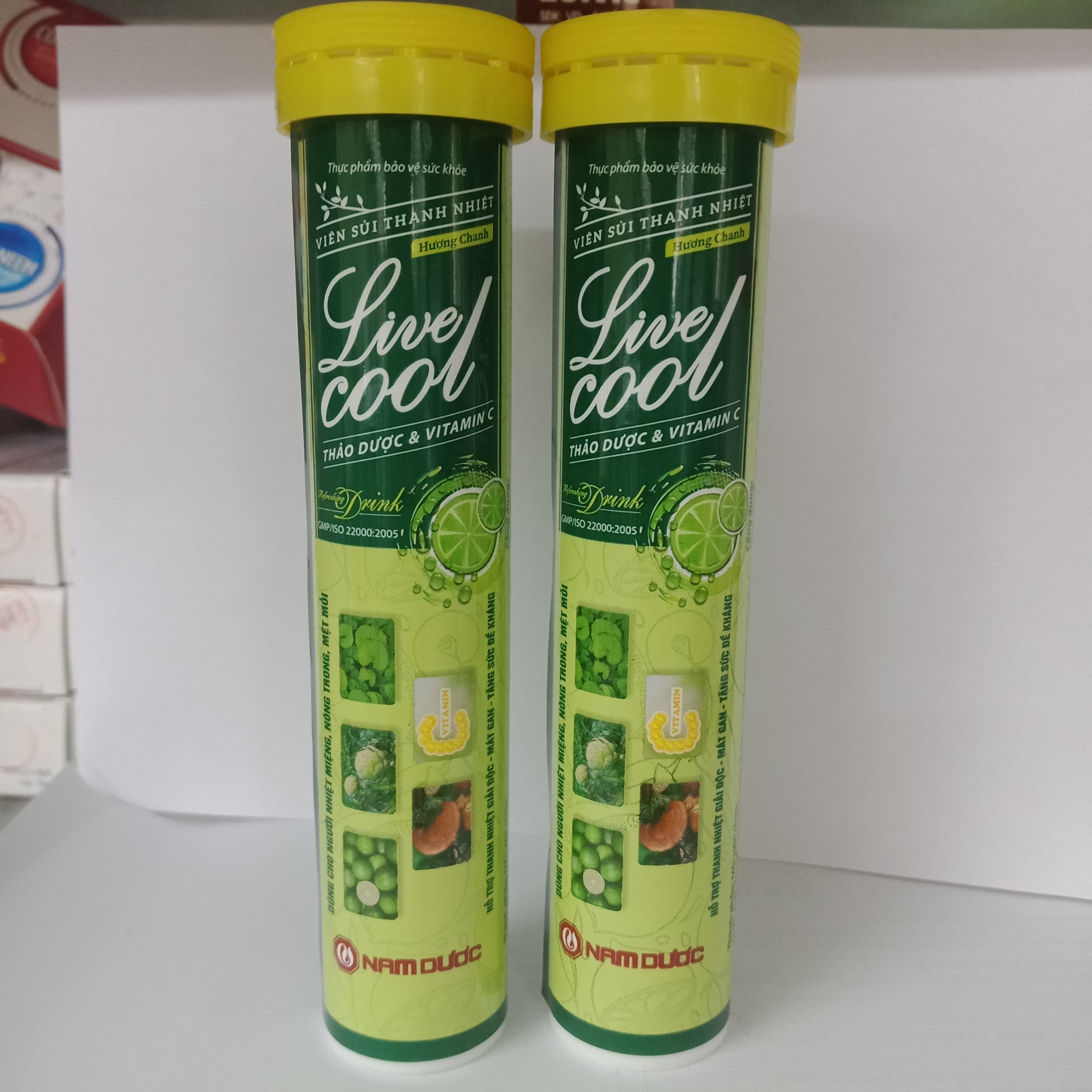 Live Cool vị chanh viên sủi thanh nhiệt hộp 16 viên