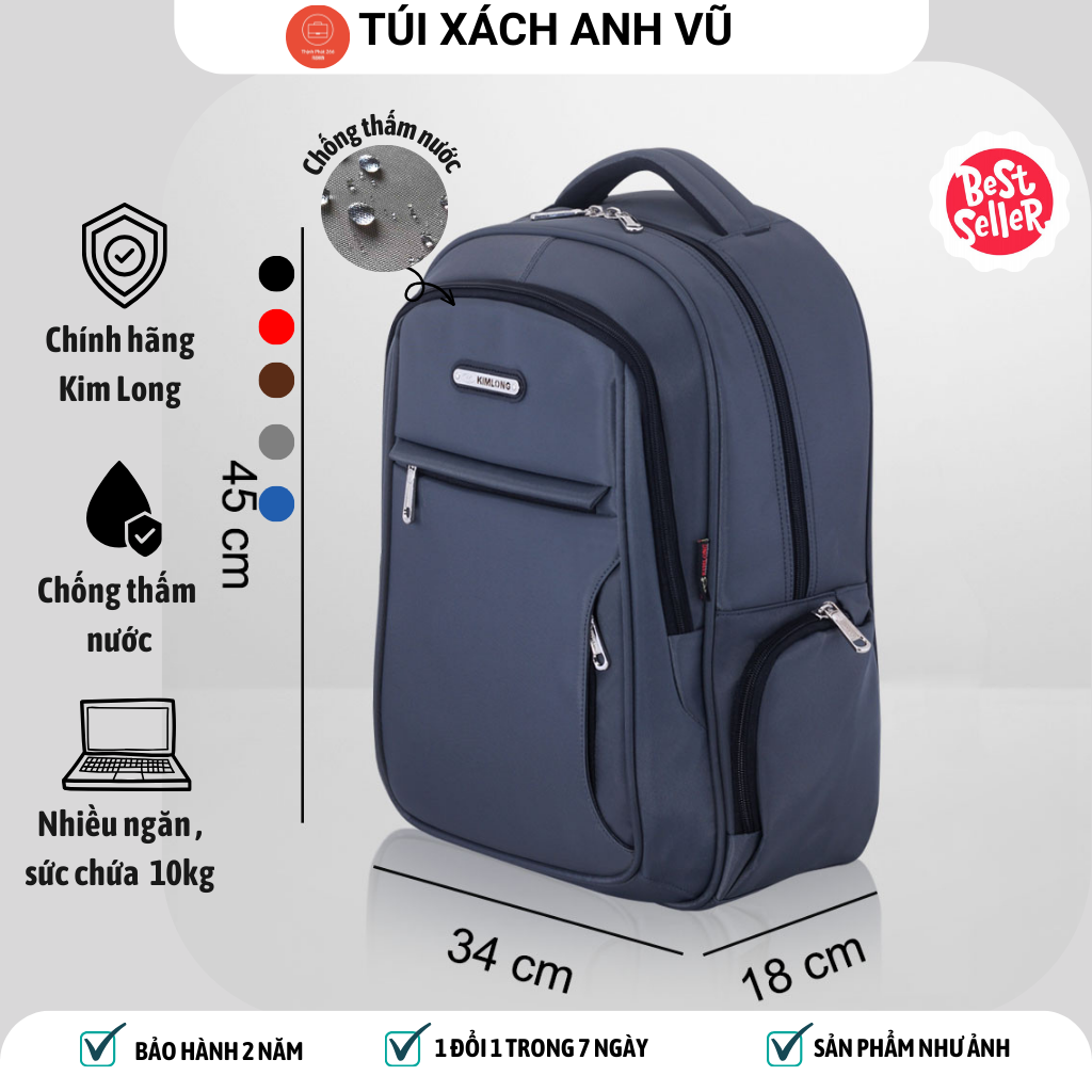 Balo laptop , balo công sở đi làm , ngăn rộng đựng laptop 16 inch cao cấp chính hãng kim long kl037