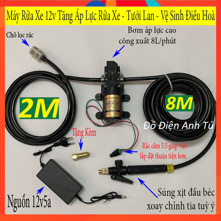 Máy rửa xe mini,bộ máy bơm rửa xe tăng áp lực nước mini,máy rửa xe 12v,bộ máy rửa xe,máy rửa xe