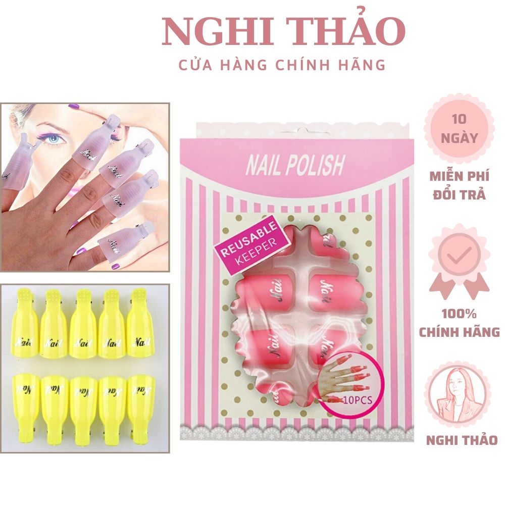 Kẹp ủ móng tay tháo gel set 10 cái