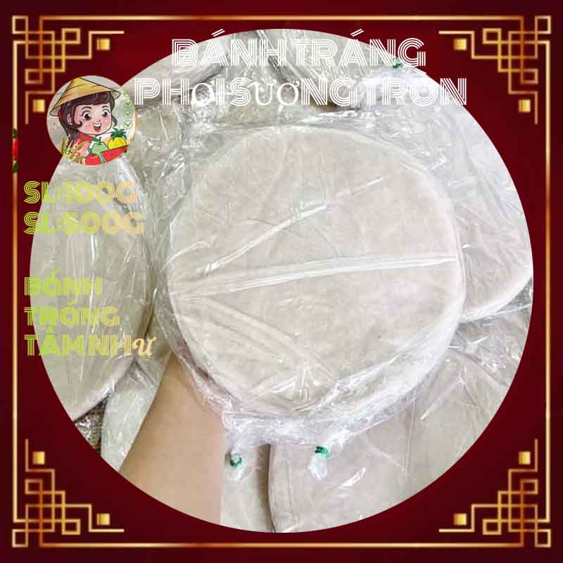 Bánh tráng phơi sương tròn tặng muối nhuyễn tây ninh dùng cho đồ ăn vặt