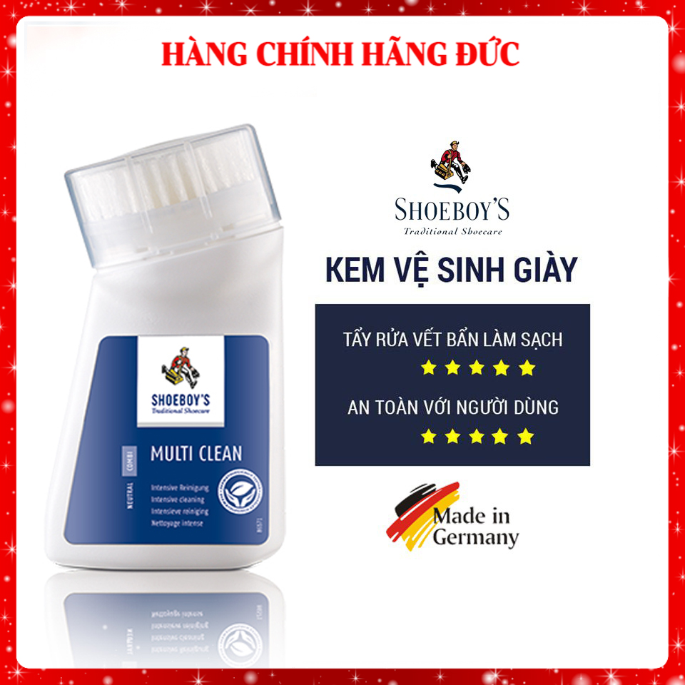 Vệ Sinh Giày Shoeboy's MULTI CLEAN Nhập Khẩu Từ Đức Làm Sạch Giày Sneaker Dung Dịch Tẩy Trắng Giày Thể Thao Bọt Vệ Sinh Giầy Đa Năng