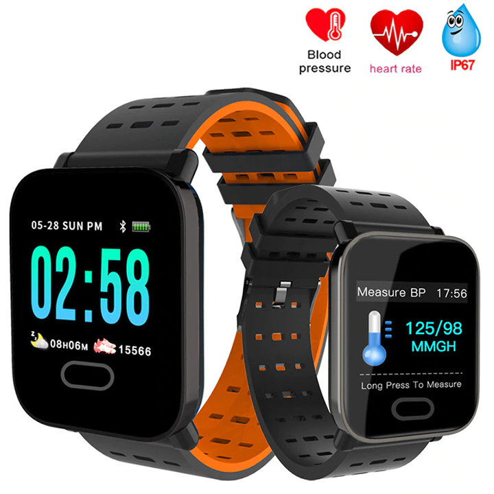 Đồng hồ thông minh chống nước cao cấp a6, tiêu chuẩn ip67, đo nhịp tim, kiểm soát sức khỏe