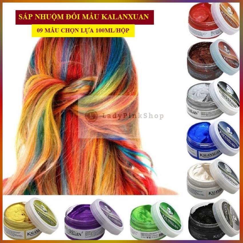 [Rẻ vô địch] Sáp Nhuộm Tóc Đổi Màu Tạm Thời KALANXUAN 9 Màu 100Ml/Hộp