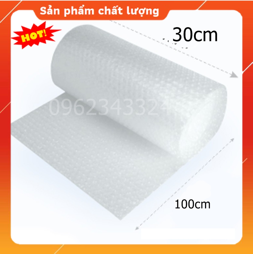 Xốp khí bọc hàng, xốp nổ gói hàng, bọc chống sốc, bọc bong bóng loại dày, KT 30cm x 1m