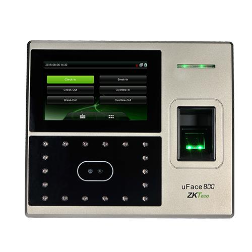 Máy chấm công nhận dạng khuôn mặt kết hợp vân tay và thẻ Zkteco Uface800