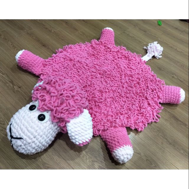 Thảm cừu hồng kute 