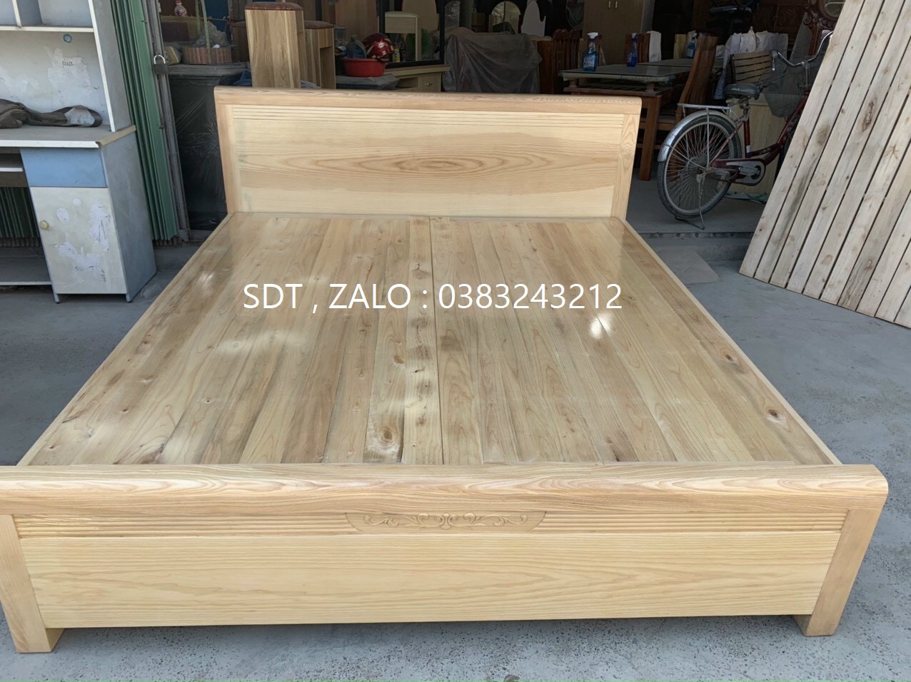 giường gỗ sồi 1m6x2m giường ngủ gỗ sồi phòng ngủ phòng khách giá gốc tại xưởng