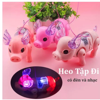 Đồ chơi chú Heo ngộ nghĩnh biết đi có đèn và nhạc tây du kí dùng pin kèm theo dây dắt - Chú lợn biết đi chạy bằng pin - Thế giới đồ chơi cho bé gái bé trai cute Baby Toy - Đồ chơi cho trẻ em - Quà tặng sinh nhật