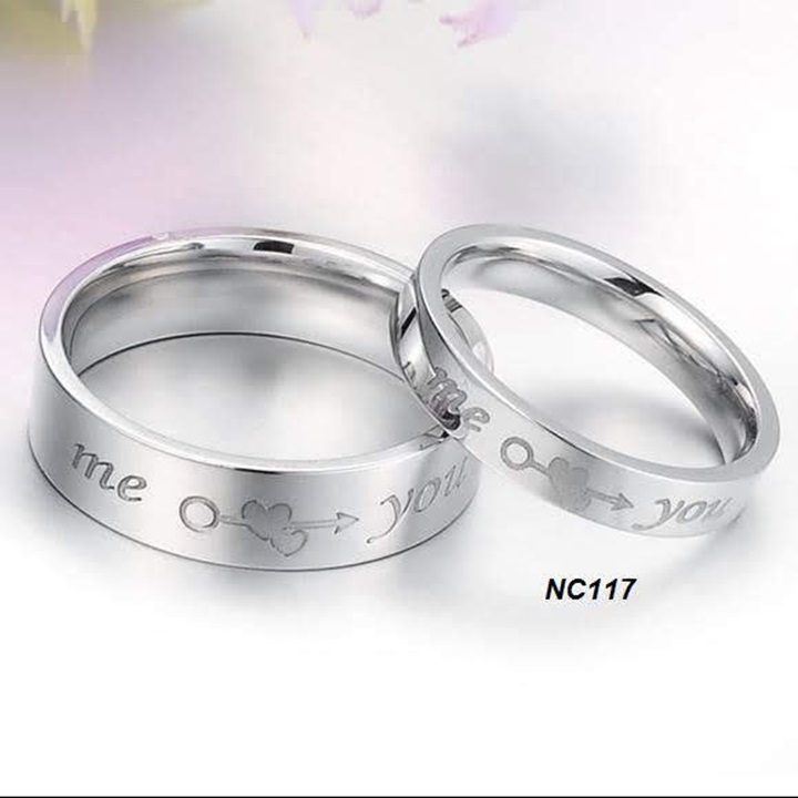 Nhẫn cặp me you inox cao cấp không đen nc117 đv: 1 chiếc