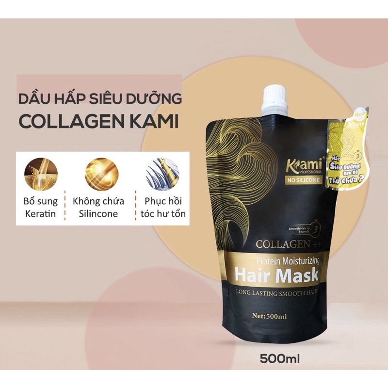 Hấp Siêu Dưỡng Phục Hồi Collagen Kami 500ml