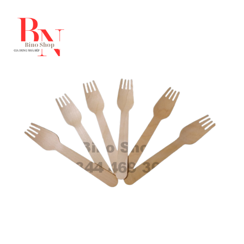 Túi 100 Nĩa Gỗ Dùng Một Lần