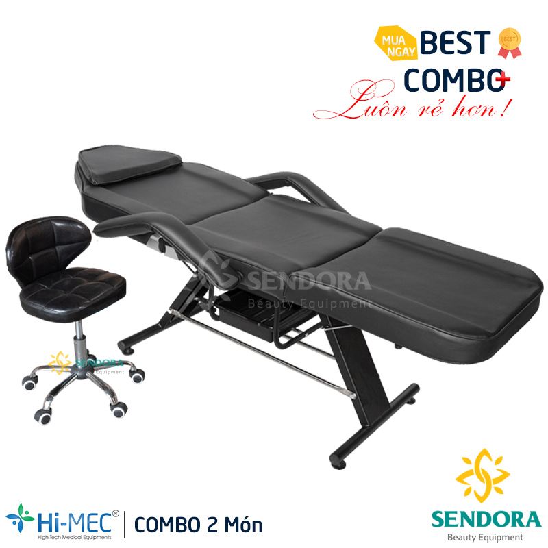 Combo Bộ giường ghế phun xăm nối mi tiêm filler nhập khẩu Hi-mec HMBB-8200