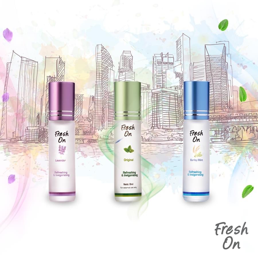 Singapore Dầu gió bi lăn thảo dược Fresh On hiệu Con Ó 8ml Eagle Brand Dầu dạng chai lăn