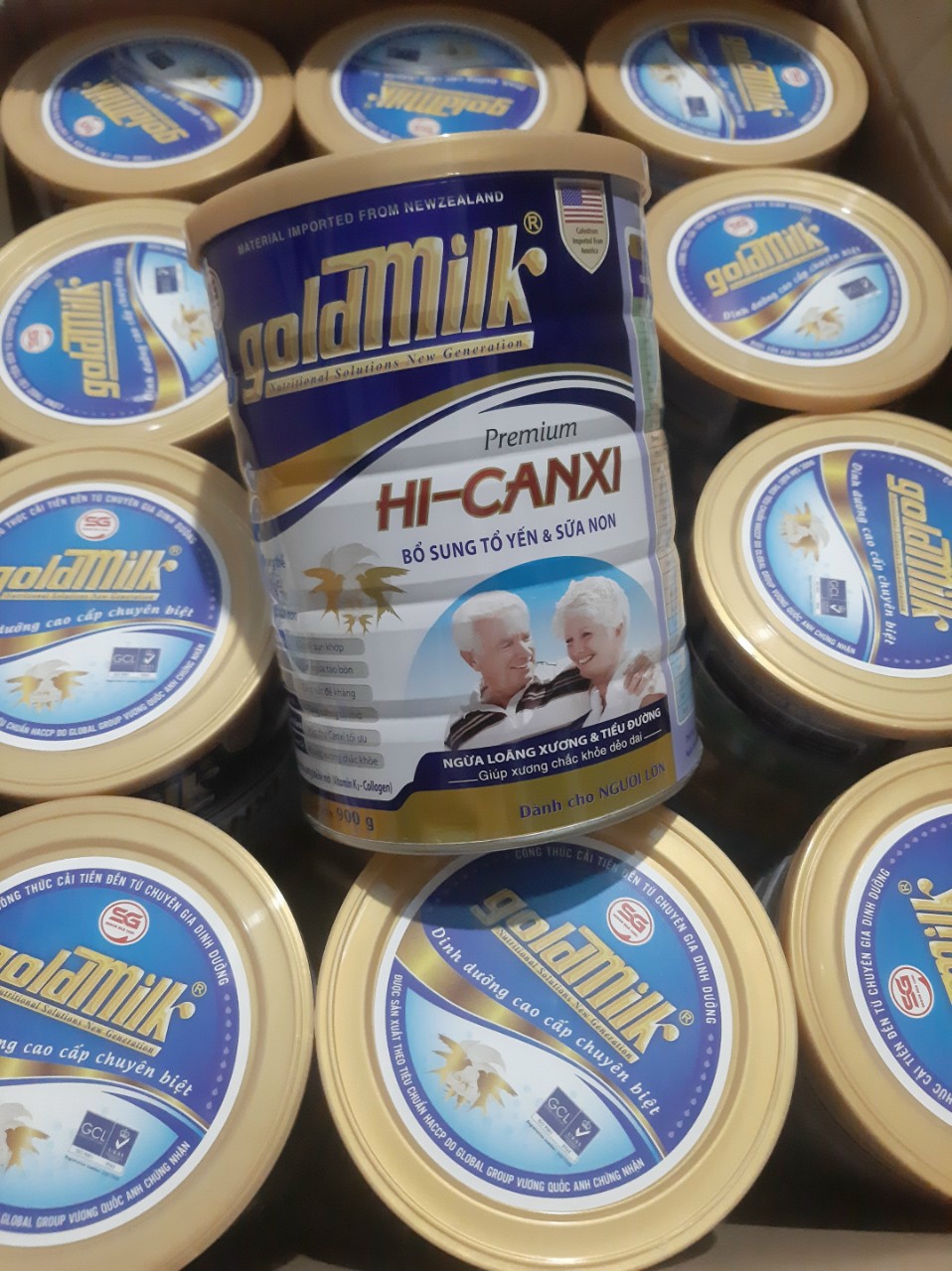 Sữa bột ngừa tiểu đường và loãng xương Goldmilk Hi-Canxi 900g Mẫu mới - bổ