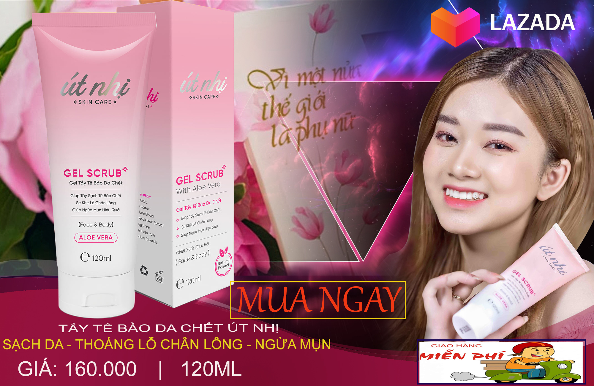 Gel tẩy tế bào chết út nhị - miễn phí vận chuyển.